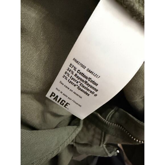 Paige Anessa Wide-Leg Utility Jumpsuit Wide Leg Vintage Brushed Olive Sz 0 - Picture 13 of 13